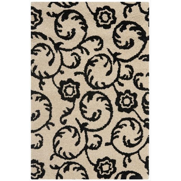 Safavieh 2 ft. 6 in. x 12 ft. Runner Contemporary Soho Beige and Black Hand Tufted Rug SOH415A-212